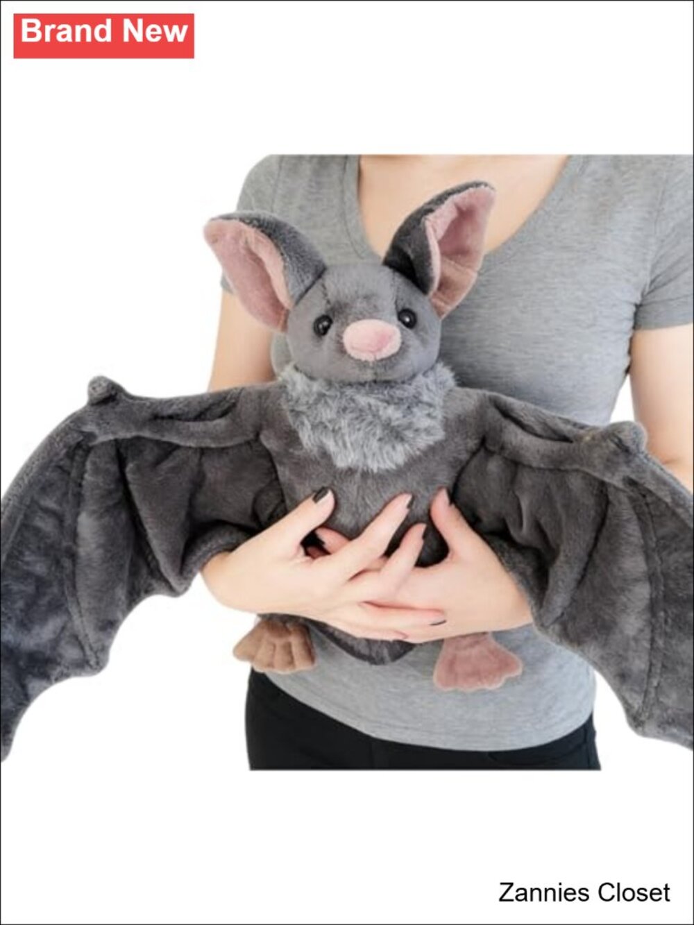 👻 22" Large Goth Bat Plush Toy Realistic Lifelike Stuffed Animal Soft Huggable